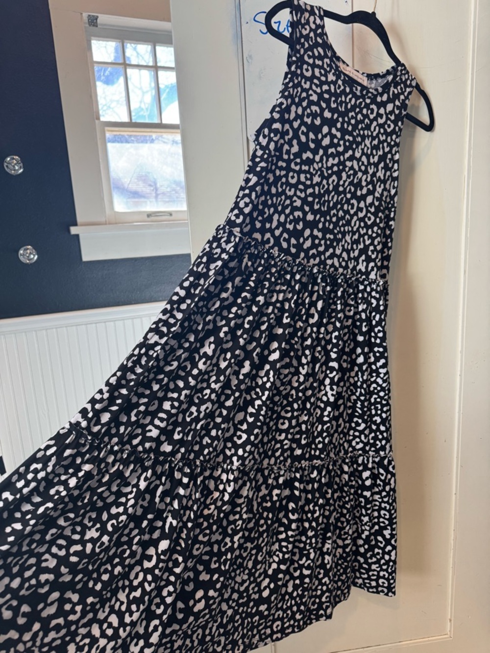 Emma & Michele Black and White Leopard Print dress